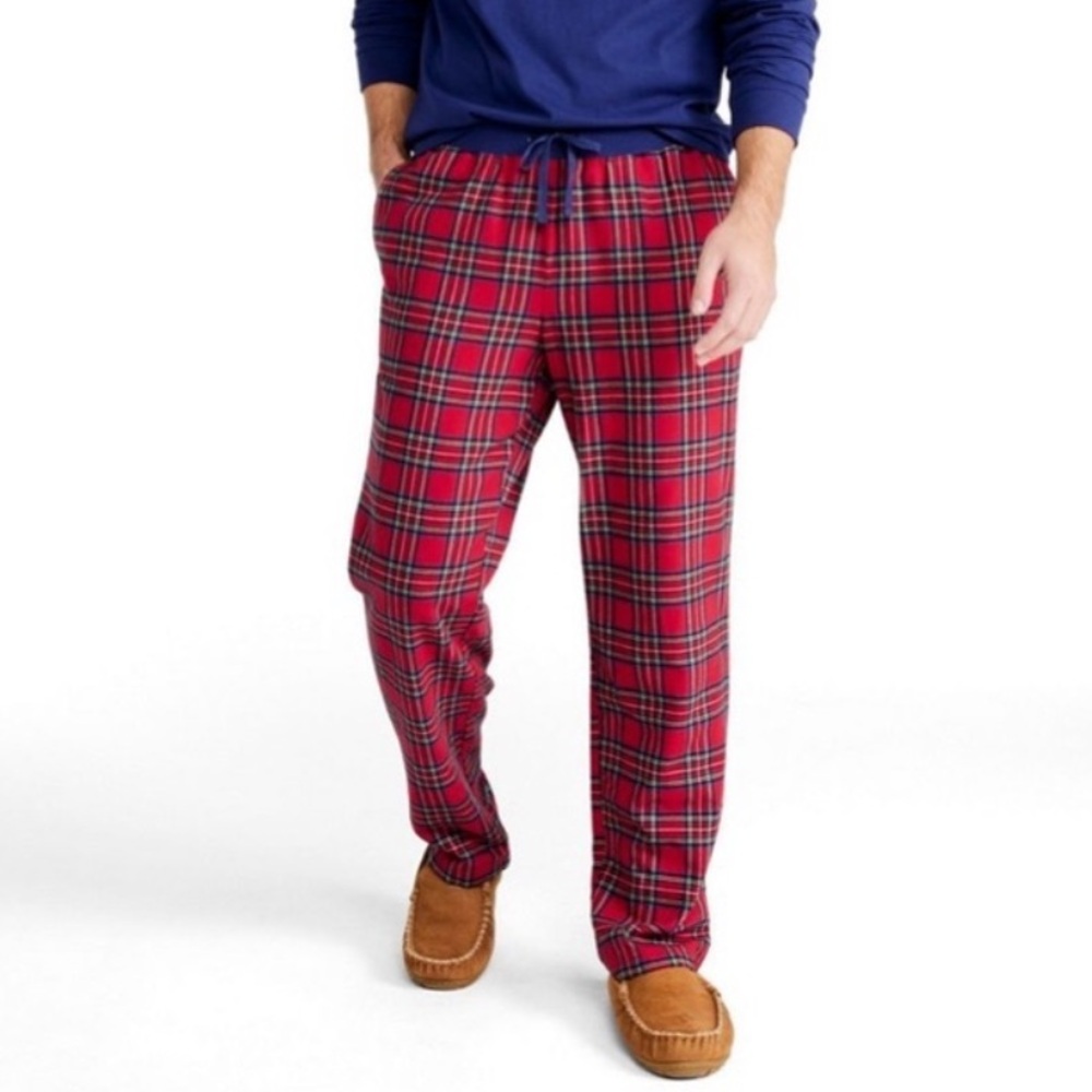 L.L. Bean Men’s Plaid Flannel Pajama Pants‎ Red Blue M Regular
